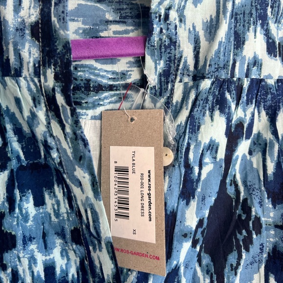 NWT Tyla Blue Rio Long Dress RO'S GARDEN Tuckernuck Blue Maxi Long Sleeve - Picture 9 of 10